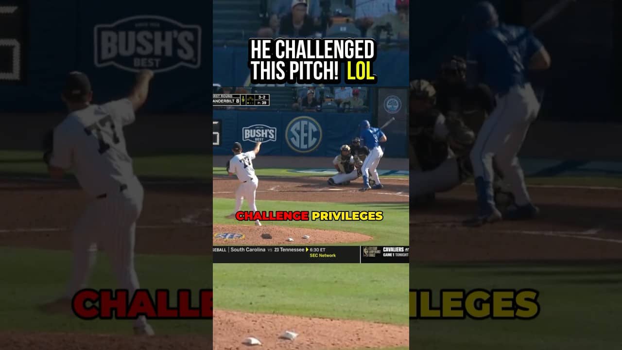 I can’t believe he challenged this 🤣 #baseball #collegebaseball
