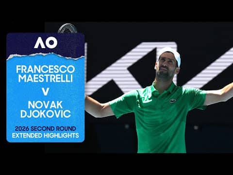Francesco Maestrelli v Novak Djokovic Extended Highlights | Australian Open 2026 Second Round