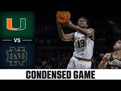 Miami vs. Notre Dame Condensed Game | 2025-26 ACC Men’s Basketball