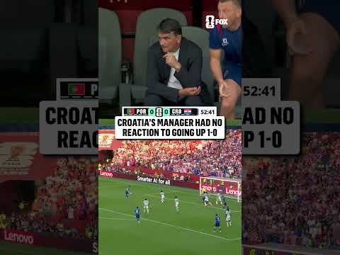 Zlatko Dalić staying calm after Croatia goes in front first over Portugal 🇭🇷