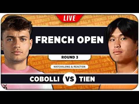 COBOLLI vs TIEN • French Open 2026 • LIVE Tennis Watchalong