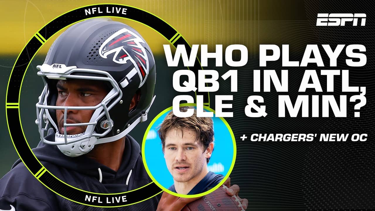 QB BATTLES HEATING UP 👀 Who will be QB1 for Falcons, Vikings & Browns? + Chargers' new OC | NFL Live