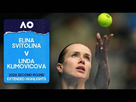 Elina Svitolina v Linda Klimovicova Extended Highlights | Australian Open 2026 Second Round