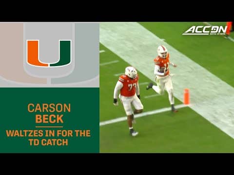 Miami WR Malachi Toney's TD Pass To Carson Beck