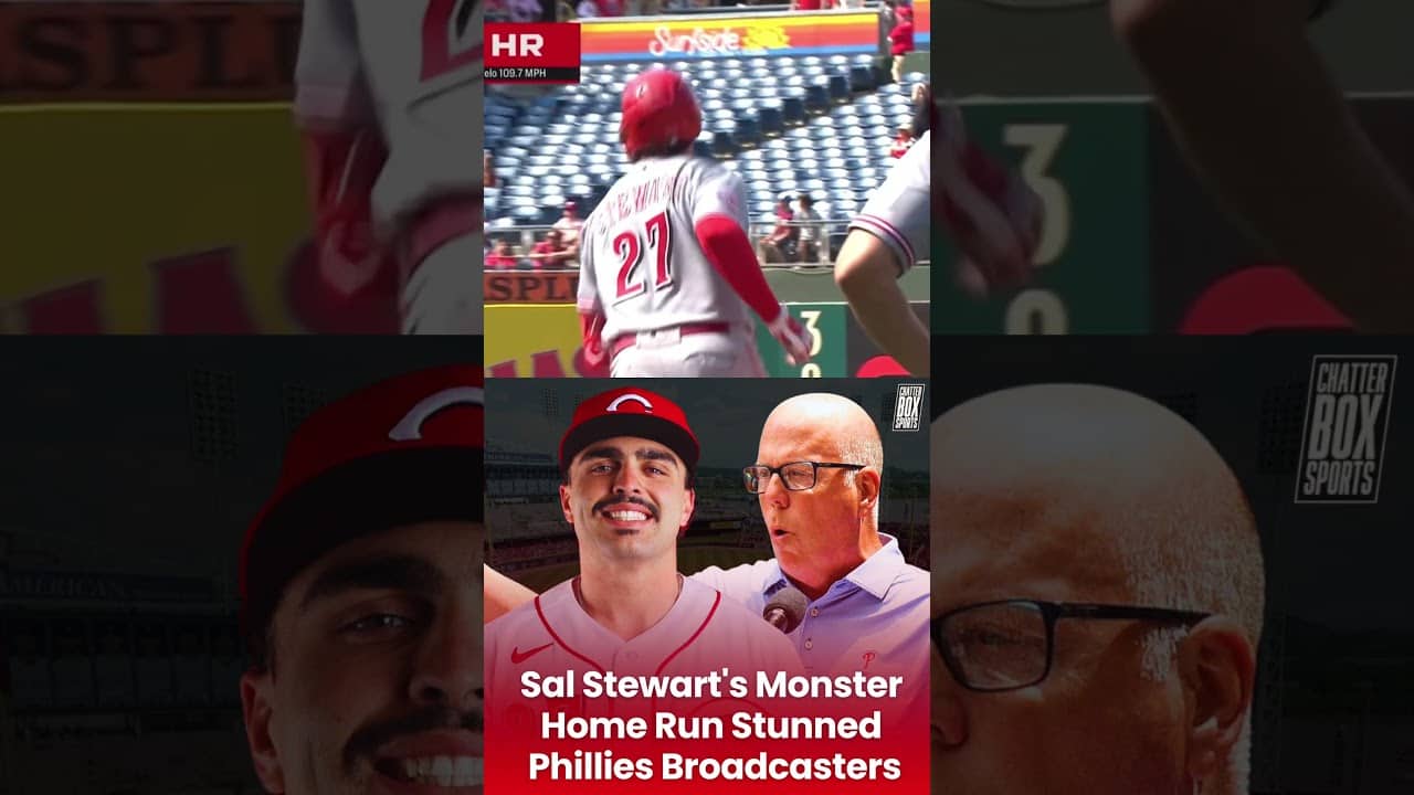 The Phillies TV broadcast was SHOCKED at how far Sal Stewart’s home run went.