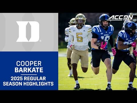 Cooper Barkate 2025 Regular Season Highlights | Duke WR