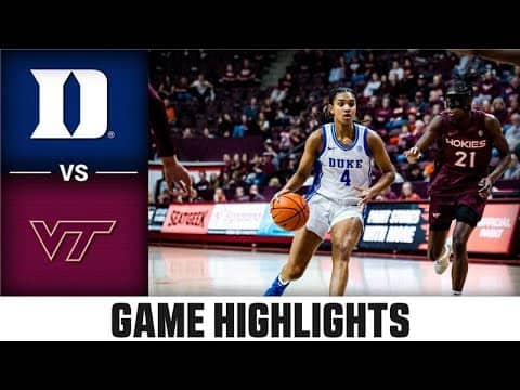 Duke vs. Virginia Tech Match Highlights | 2025 ACC Womens's Basketball