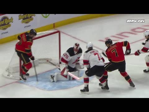 Drake Batherson scores a powerplay goal against the New Jersey Devils
