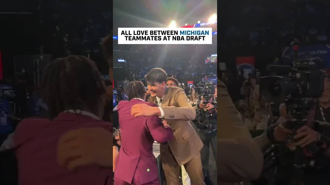 Michigan Moment Between Mara, Lendeborg & Johnson At NBA Draft 🤩