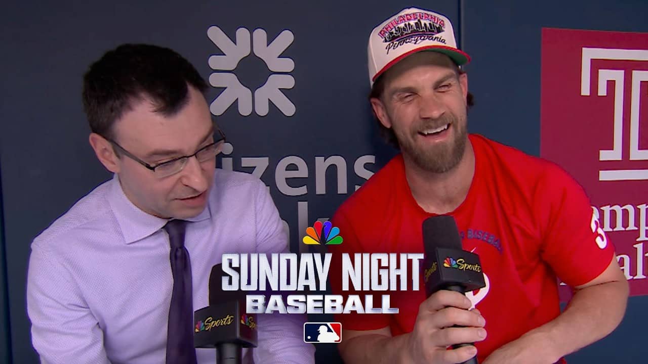 Bryce Harper stays true to self as a Dad, star (FULL INTERVIEW) | Sunday Night Baseball | MLB on NBC