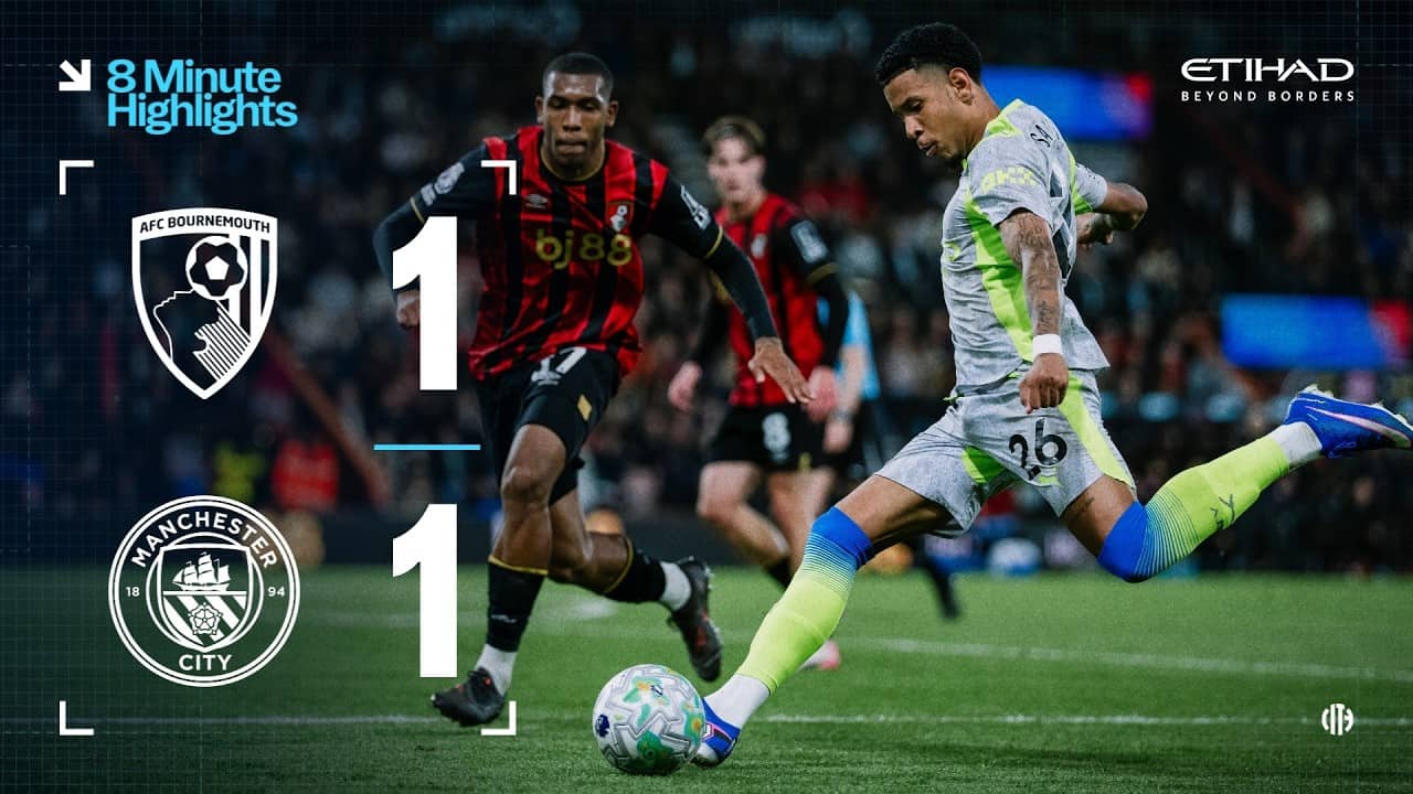 EXTENDED HIGHLIGHTS | Bournemouth 1-1 Man City | Premier League title quest ends