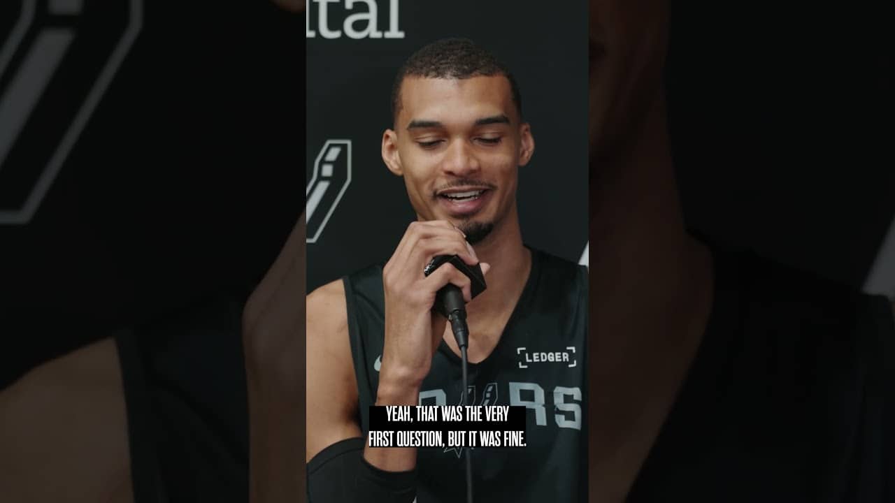 KJ back crashing interviews 🤣🤝 #spurs #nba #wemby #keldonjohnson