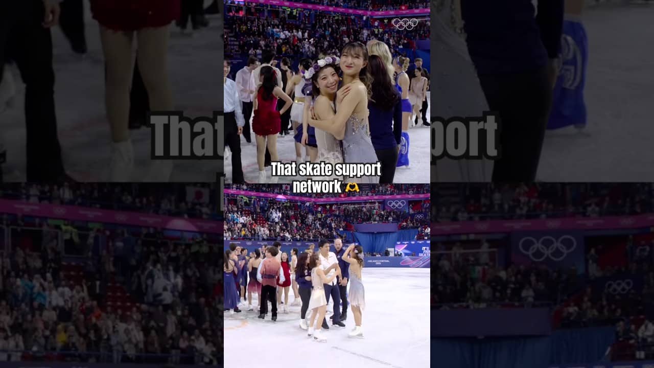 We love this girlhood bond between Sakamoto Kaori and Riku Miura. 😍#Olympics #FigureSkating