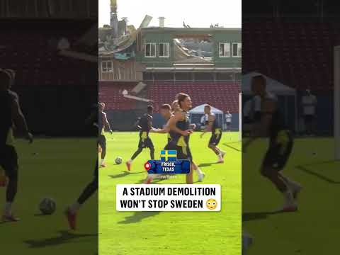 Training continues for Sweden despite the renovations being made at their training site