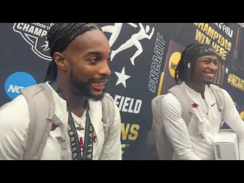 Arkansas’ Tyrice Taylor & Rivaldo Marshall After Finishing 1-2 In NCAA Championship 800m