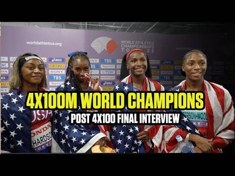US Women's 4x100 speak about WINNING GOLD | Worldchampionships tokyo 2025