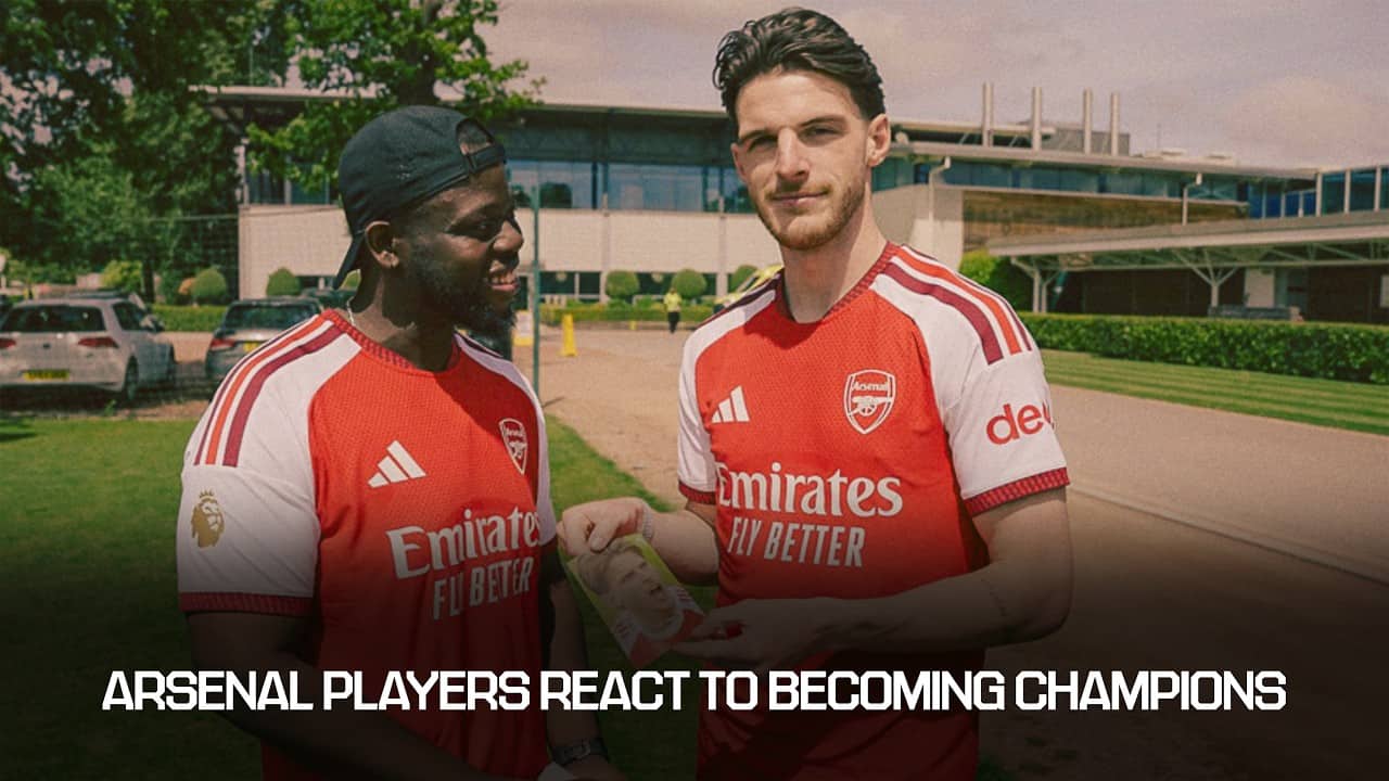 Rice, Eze & Saliba react to becoming PL Champions l Frimmy goes behind-the-scenes at Arsenal