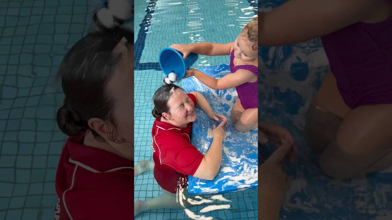 Breath Holding and Swimming Lessons. Why do we pour water over babies face? #swimming #swim #pool