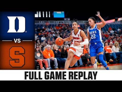 Duke vs. Syracuse Full Game Replay | 2025-26 ACC Women's Basketball
