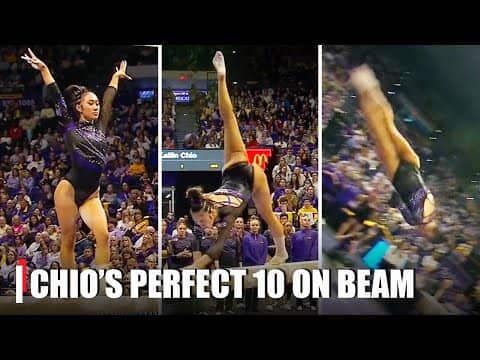 PERFECT 10 🤩 LSU sophomore Kailin Chio lands the PERFECT beam routine 👑 | ESPN College Gymnastics