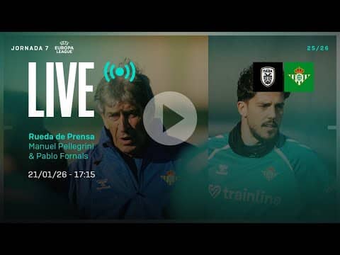 🚨 DIRECTO | Rueda de prensa de Manuel Pellegrini y Pablo Fornals previa al #PAOKRealBetis ⚽💚