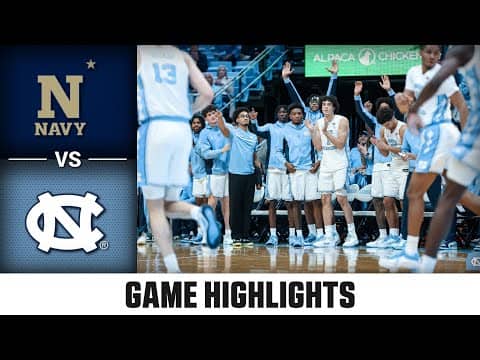 Navy vs North Carolina Game Highlights | 2025-26 ACC Men's Basketball