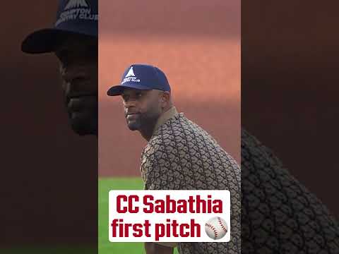 Hall of Famer CC Sabathia tossed out the first pitch prior to tonight's Guardians game! 💪