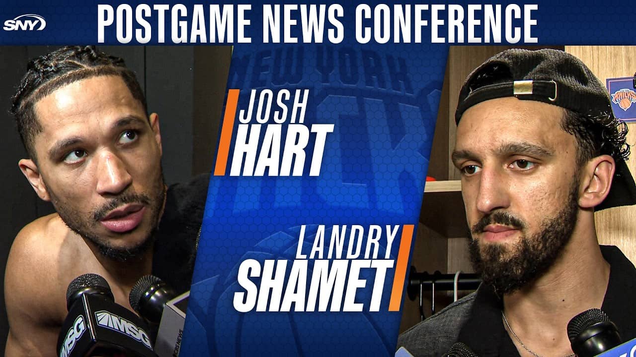 Josh Hart and Landry Shamet comment of Knicks 10th straight playoff win after thumping Cavs