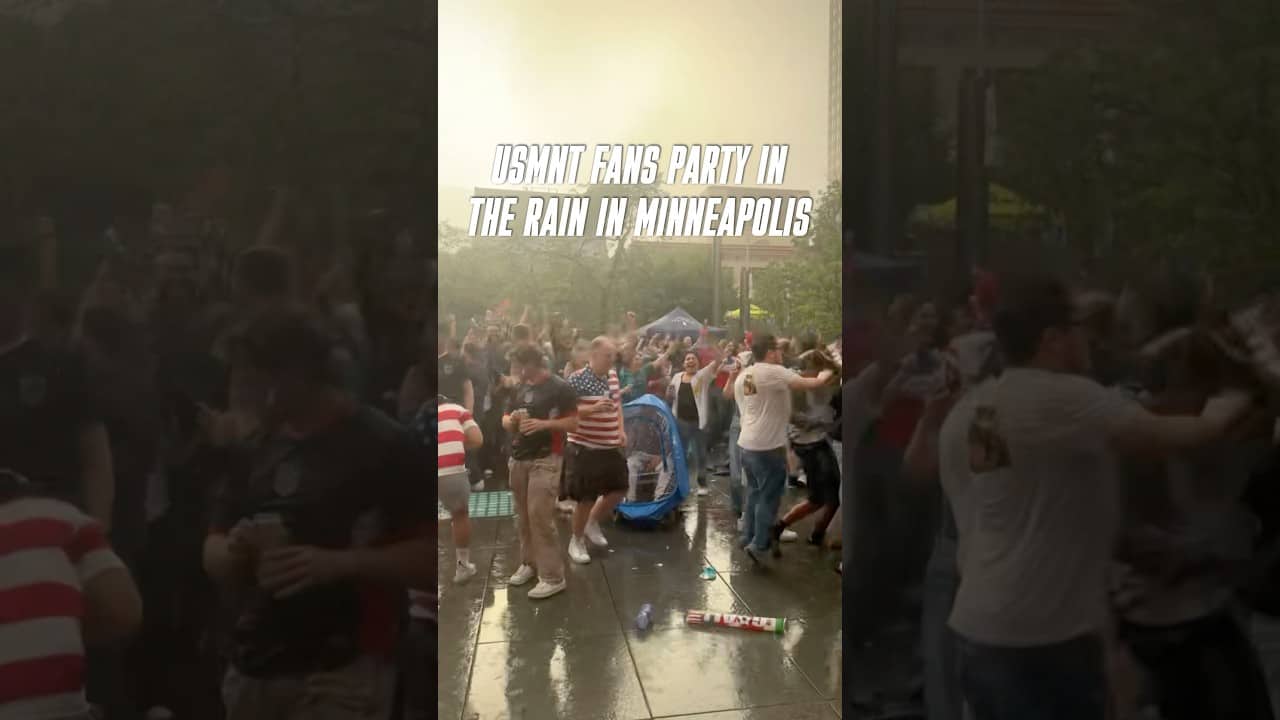 They’re dancing in the rain in Minneapolis as the USMNT takes their first lead #usmnt #football
