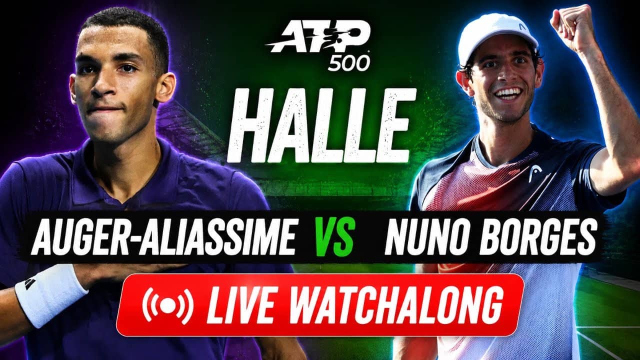 Felix Auger Aliassime vs Nuno Borges | ATP Halle 2026 | Round 1 | LIVE TENNIS WATCHALONG