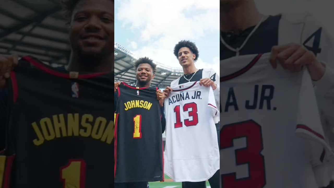 Atlanta All Stars 🌟🌟🏀⚾️ #hawks #braves #jerseyswap #jalenjohnson #ronaldacuñajr