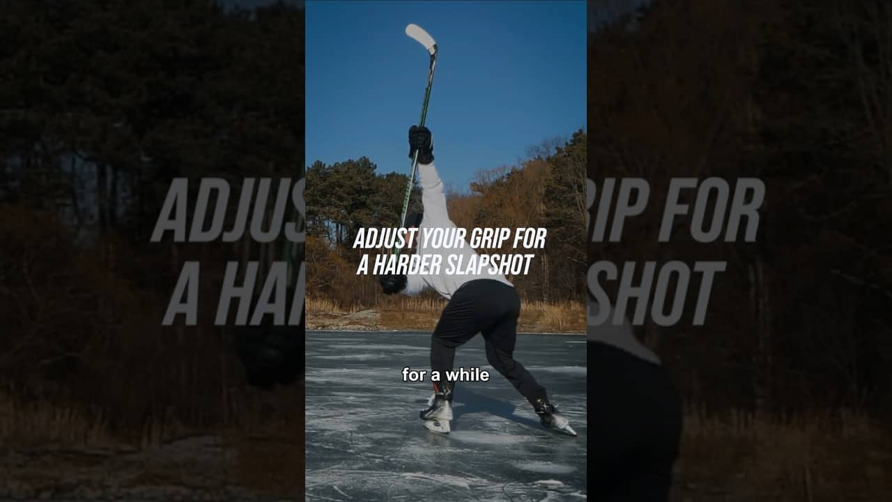 ADJUST YOUR GRIP FOR A HARDER SLAPSHOT #hockeycoaching #hockeytraining