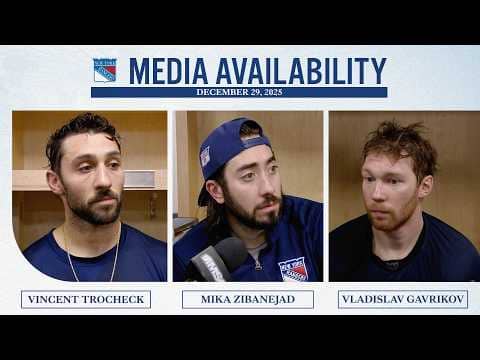 NYR at CAR: Trocheck, Zibanejad & Gavrikov Postgame Media Availability | Dec. 29, 2025