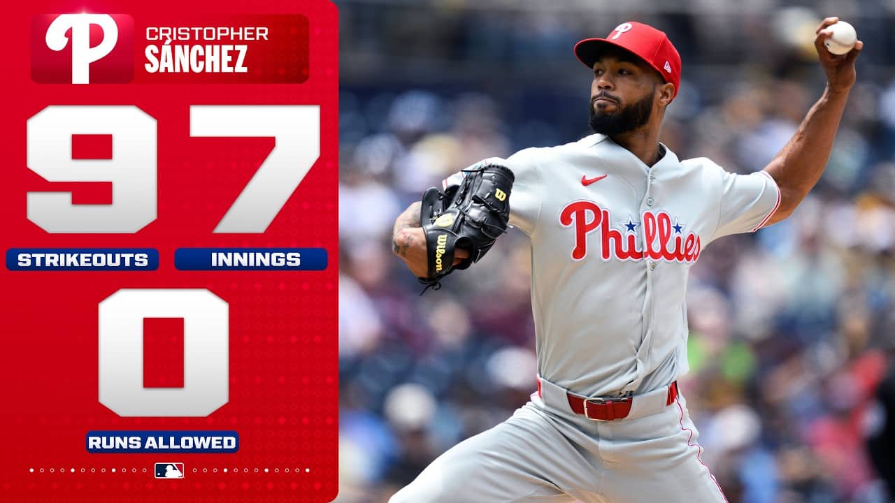 Cristopher Sánchez breaks Phillies' scoreless innings franchise record with 7 dominant innings 🔥