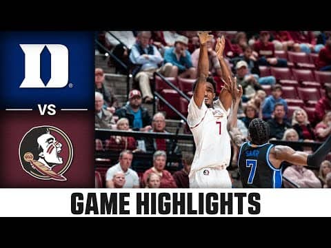 Duke vs. Florida State Game Highlights | 2025-26 ACC Men's Basketball