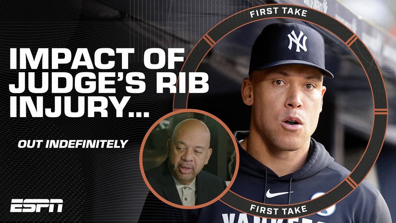 Aaron Judge OUT INDEFINITELY with stress fracture in rib 🚨 Michael Wilbon reacts | First Take
