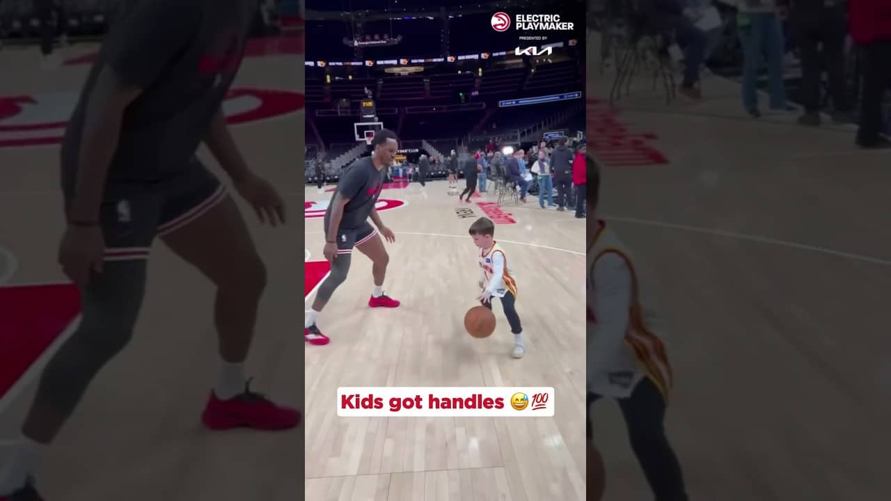 Little ones giving OO & JJ a hard time 😂😂 #nba #hawks #wholesome #handles