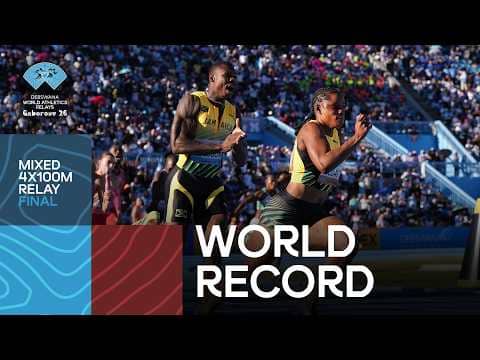 Jamaica break their own world record in the mixed 4x100m | World Athletics Relays Gaborone 26