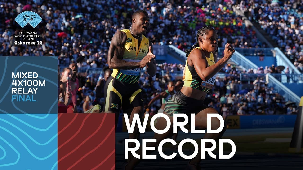Jamaica break their own world record in the mixed 4x100m | World Athletics Relays Gaborone 26