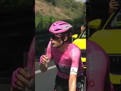 Time to celebrate! 🍾 Visma Lease-a-Bike toast to their Giro champion, Jonas Vingegaard! 🩷