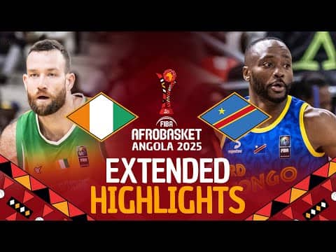 Côte d'Ivoire 🇨🇮 vs Congo DR 🇨🇩 | Extended Highlights | #AfroBasket 2025