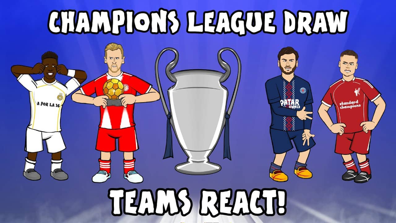 QUARTER-FINAL DRAW🏆 Every team REACTS! (Champions League Parody 25/26)