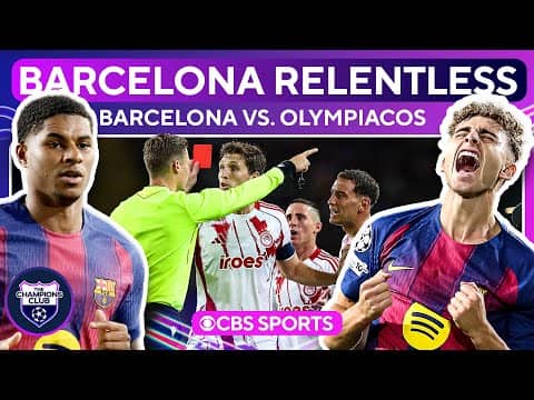 Barcelona BOSS Olympiacos | Fermin Lopez nets hat trick | Rashford shines | Champions Club
