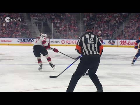 Cody Glass scores a goal against the Edmonton Oilers