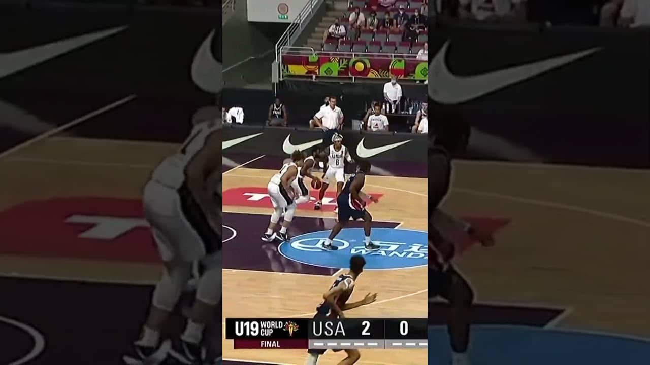 Victor Wembanyama and Chet Holmgren going at it at 19 years old 🤯 #FIBAU19