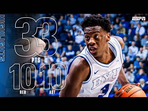 AJ DYBANTSA'S FIRST CAREER TRIPLE-DOUBLE 😤 33 PTS, 10 REB & 10 AST in BYU's dominant win | ESPN CBB