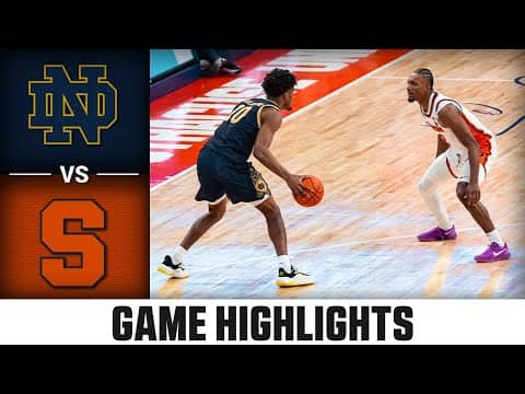 Notre Dame vs. Syracuse Game Highlights | 2025-26 ACC Men's Basketball