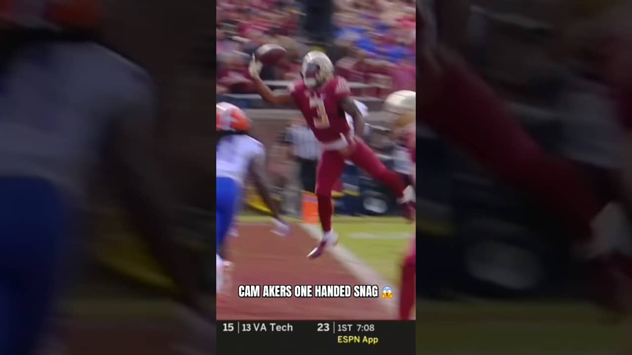 It’s #touchdowntuesday ft. Cam Aker’s one handed TD catch vs. Florida in 2018 #floridastate #fsu