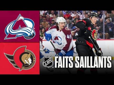 Avalanche vs Sénateurs 28/01/26 | Faits saillants