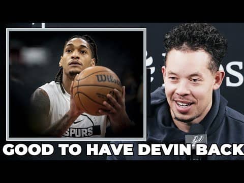 Mitch Johnson on Having Devin Vassell Back From Injury vs. Pelicans